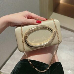 Bolsa Clutch Feminina Luxo para Festa e Casamento – Bolsa de Mão Elegante com Alça Corrente Metálica - Oferta na Shopee