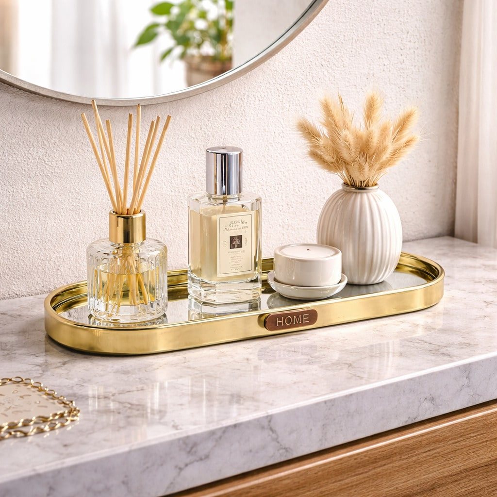Bandeja Espelhada Decorativa Multiuso Porta Objetos Maquiagem Perfume para Sala, Banheiro , Quarto Bandeja Espelhada Decorativa Multiuso Porta Objetos Maquiagem Perfume para Sala