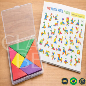 Tangram Educativo Infantil Madeira Colorido Jogo Inteligência +40 Formas Com Case Raciocínio Lógico - Oferta na Shopee