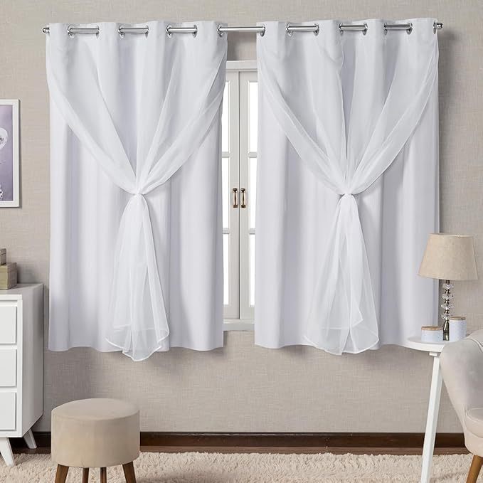 Cortina Blackout Blecaute com Voil Liso 1 Parte (1,40m x 1,80m) Cortina Blackout Blecaute com Voil Liso 1 Parte (1