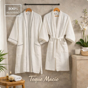 Roupão Banho Premium 100% Algodão Toque Macio Alta Absorção Hotel Spa - Oferta na Shopee