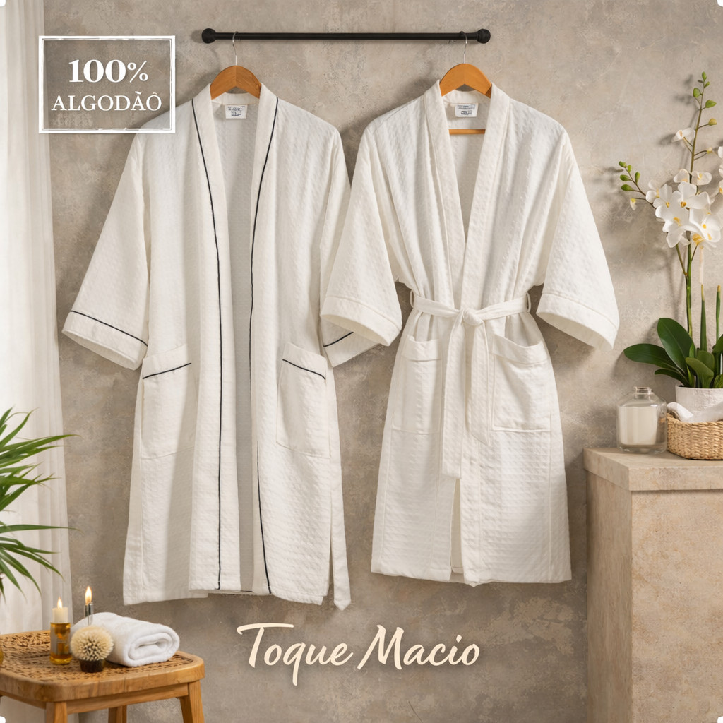 Roupão Banho Premium 100% Algodão Toque Macio Alta Absorção Hotel Spa Roupão Banho Premium 100% Algodão Toque Macio Alta Absorção Hotel Spa - Oferta na Shopee