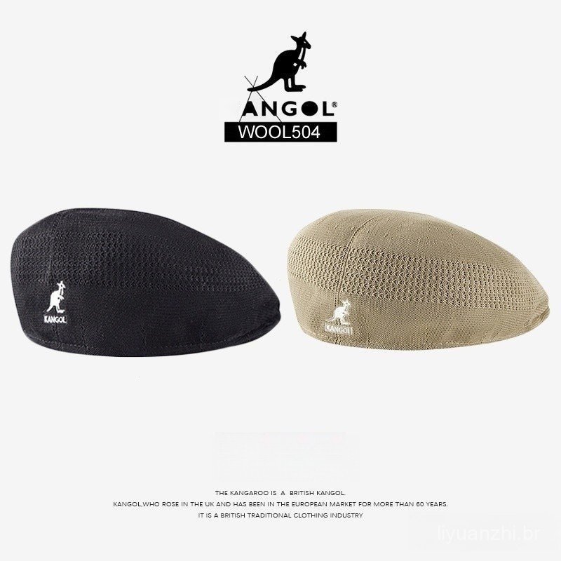 Kangol Chapéu Canguru Boina Britânico Feminino Estrela Retro Mesmo Verão Fino Malha Pintor Cap Moda Masculina Kangol Chapéu Canguru Boina Britânico Feminino Estrela Retro Mesmo Verão Fino Malha Pintor Cap Moda Masculina