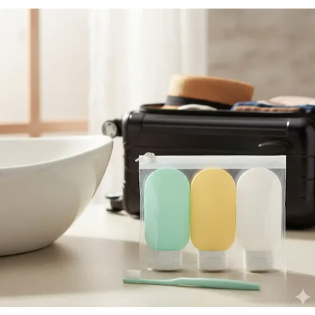 ANA 1108 3 Frascos 60ML Plástico Com Estojo Transparente Útil Para Viagens Dispensador ANA 1108 3 Frascos 60ML Plástico Com Estojo Transparente Útil Para Viagens Dispensador - Oferta na Shopee