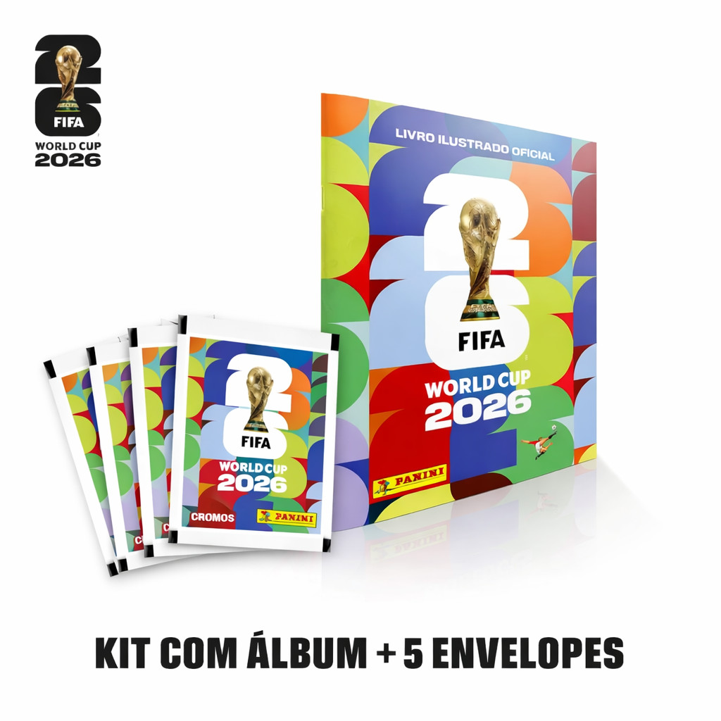 ALBUM COPA DO MUNDO 2026 – CAPA BROCHURA + 5 ENVELOPES ALBUM COPA DO MUNDO 2026 – CAPA BROCHURA + 5 ENVELOPES