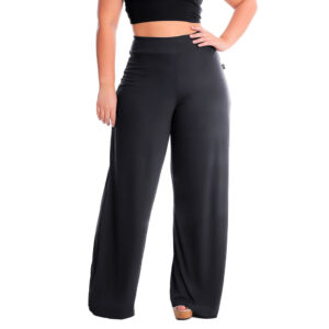 Calça Pantalona Cintura Alta Com Forro Plus Size Malha Viscolycra - Oferta na Shopee