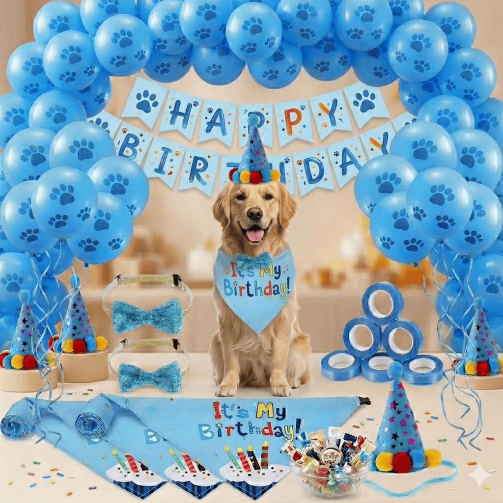 Kit Festa Pet Completo Aniversário Creche Cachorro Gatos Todos Portes Kit Festa Pet Completo Aniversário Creche Cachorro Gatos Todos Portes