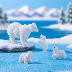 3 Pçs Em Miniatura Urso Polar Paisagem Estátua Bonito Dos Desenhos Animados Cena De Neve Pública DIY Decoração Acessório - Oferta na Shopee