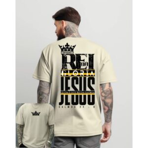 Camisa T-shirt  Oversized Street Wear Casual Estilo Crista  Rei Da Gloria Camiseta 100% Algodão - Oferta na Shopee