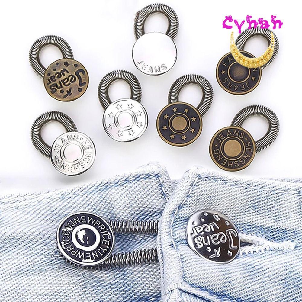 CYNAN 10 Peças Botão De Mola , Acessórios Extensores Elásticos De Metal Extensão De Cintura , Jeans De Ferramenta De Cos CYNAN 10 Peças Botão De Mola
