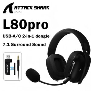 ATTACK SHARK L80PRO Fone De Ouvido Sem Fio Para Jogos Lightseed Tech-Microfone Duplo Integrado E Removível-Leve Com Modo - Oferta na Shopee