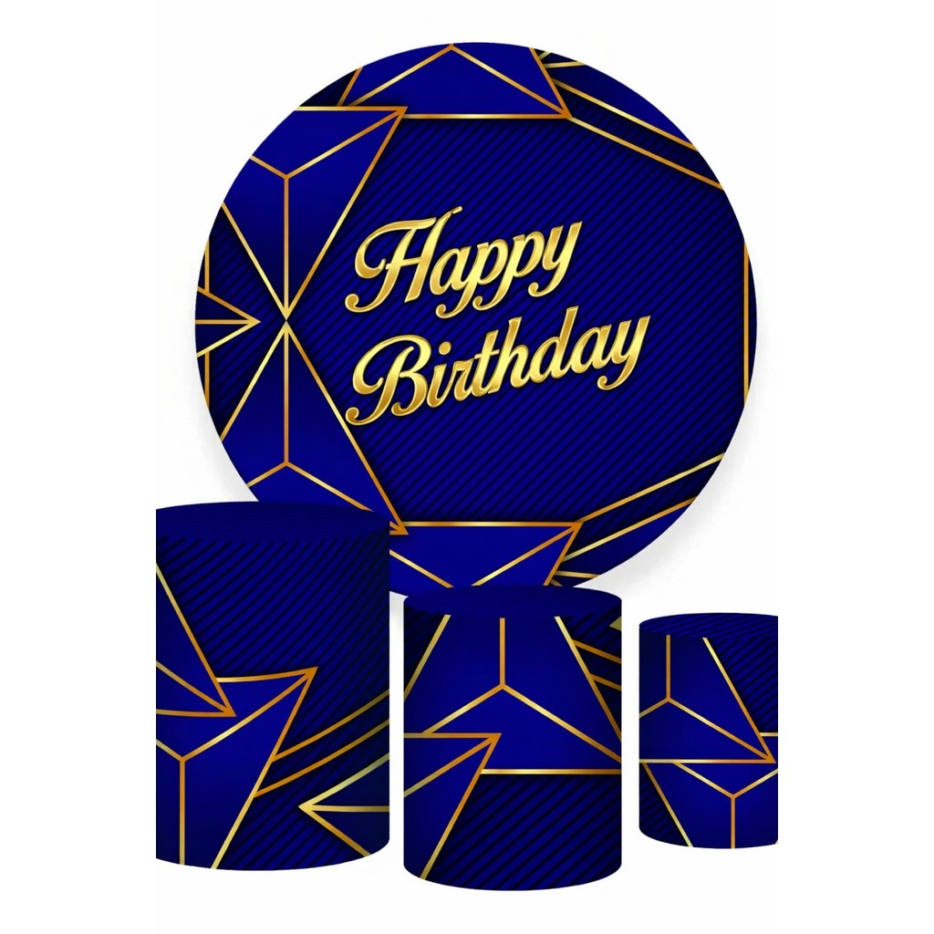 Kit Capa Painel Festa Pegue e Monte Redondo + Trio de Cilindros Veste Fácil Happy Birthday Feliz Aniversário Azul Kit Capa Painel Festa Pegue e Monte Redondo + Trio de Cilindros Veste Fácil Happy Birthday Feliz Aniversário Azul - Oferta na Shopee