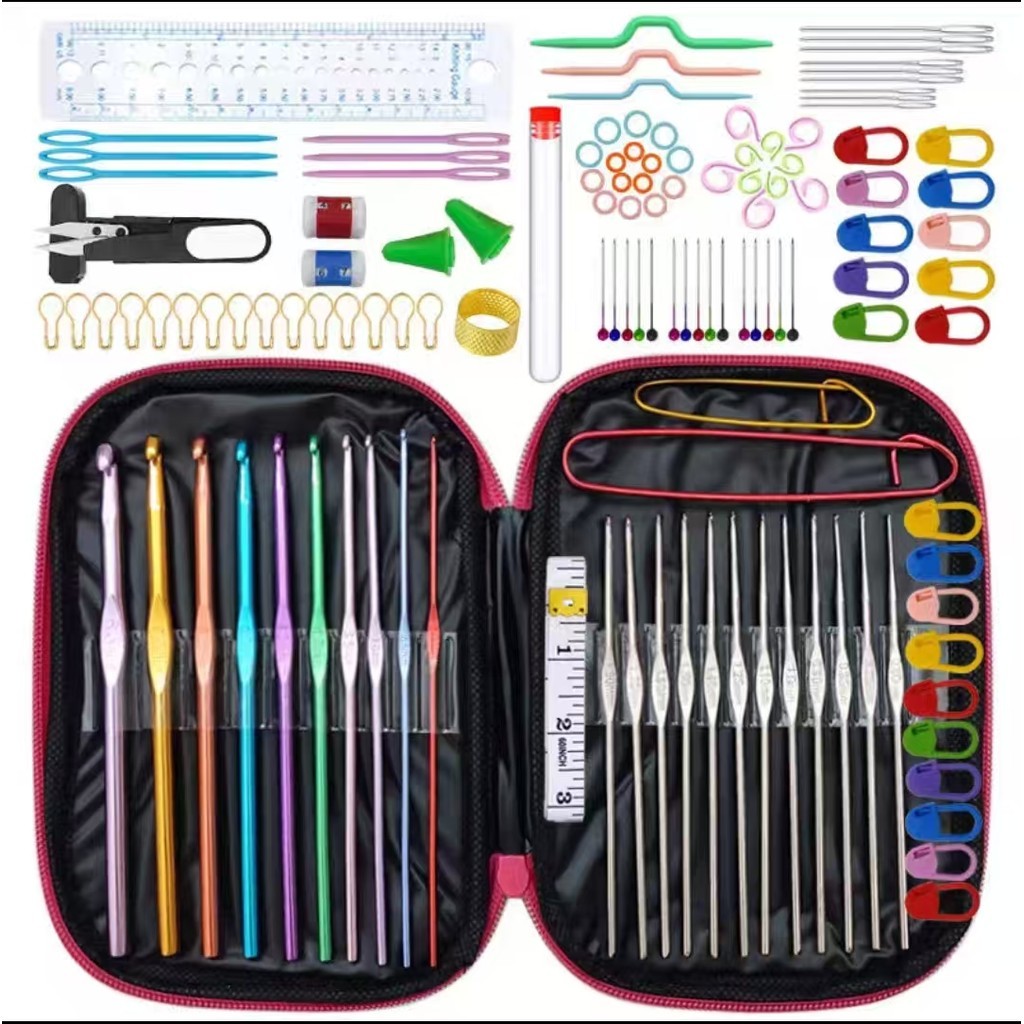 kit 127 peças De Ferramentas De Agulhas colorido Crochê de Tricô Alumínio para Fio Ponto Cruz Manual kit 127 peças De Ferramentas De Agulhas colorido Crochê de Tricô Alumínio para Fio Ponto Cruz Manual - Oferta na Shopee