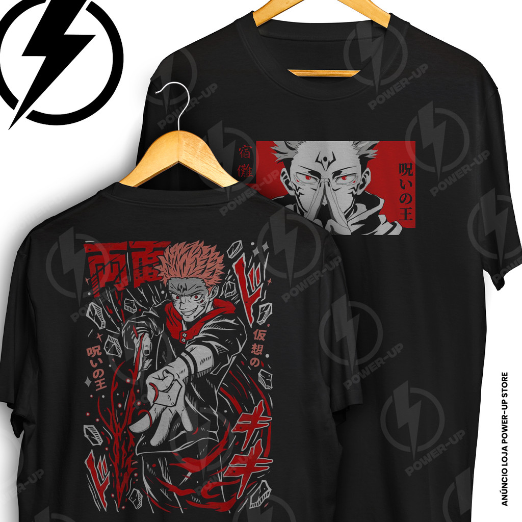Camiseta Jujutsu Kaisen Sukuna Ryomen Anime Art Frente E Verso Blusa Camisa 100% Algodão Camiseta Jujutsu Kaisen Sukuna Ryomen Anime Art Frente E Verso Blusa Camisa 100% Algodão