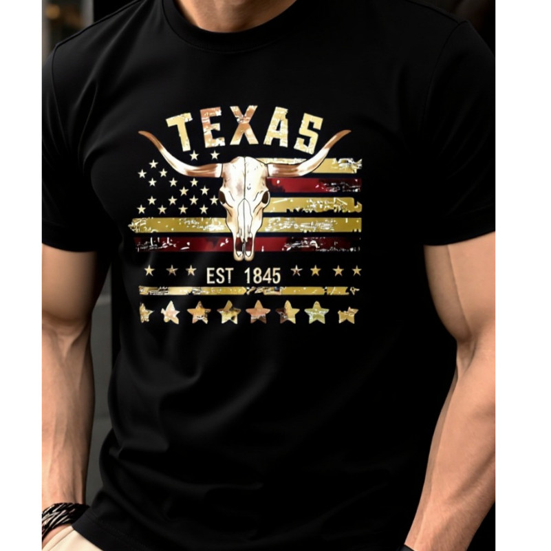 Camiseta Camisa masculina Texas Estampada Premium Algodão Country Promoção Rodeio Longhorn Camiseta Camisa masculina Texas Estampada Premium Algodão Country Promoção Rodeio Longhorn - Oferta na Shopee