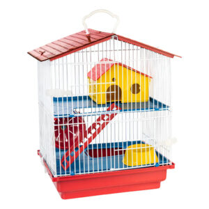 Gaiola Hamster 2 Andares Teto Plástico Conforto Jel Plast Cor Vermelho - Oferta na Shopee