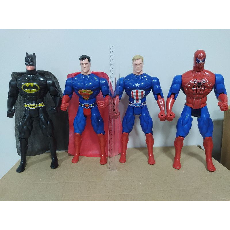 Boneco Heróis /Homem Aranha/Batman/Super Homem/Capitão - 30cm - Articulado Boneco Heróis /Homem Aranha/Batman/Super Homem/Capitão - 30cm - Articulado - Oferta na Shopee