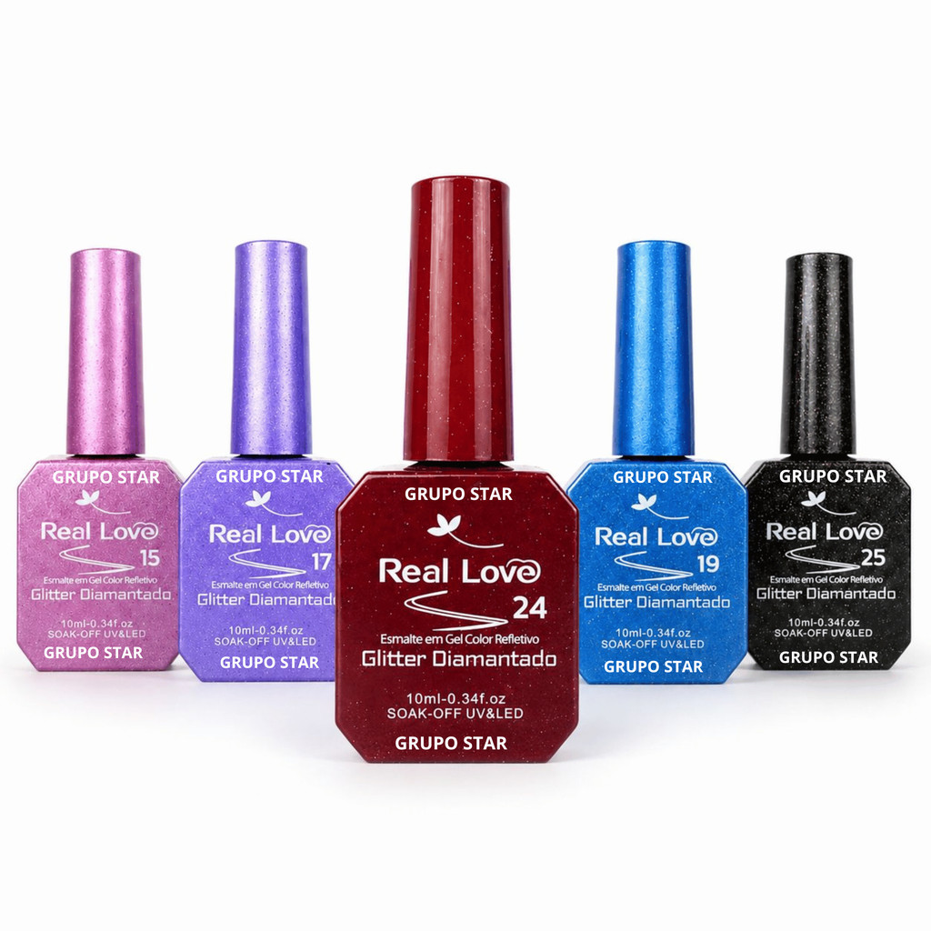 Esmalte em Gel Glitter Refletivo 10ml Novas Cores - Real Love Esmalte em Gel Glitter Refletivo 10ml Novas Cores - Real Love - Oferta na Shopee