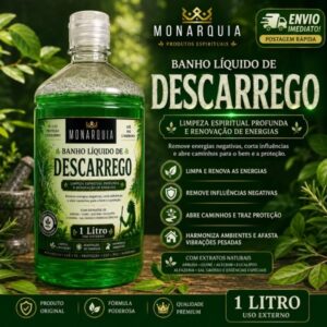 Descarrego Banho Líquido - 1 litro (original Monarquia) - Oferta na Shopee
