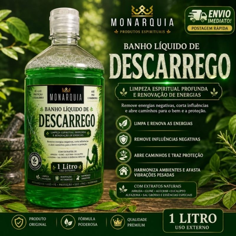 Descarrego Banho Líquido – 1 litro (original Monarquia) Descarrego Banho Líquido – 1 litro (original Monarquia)