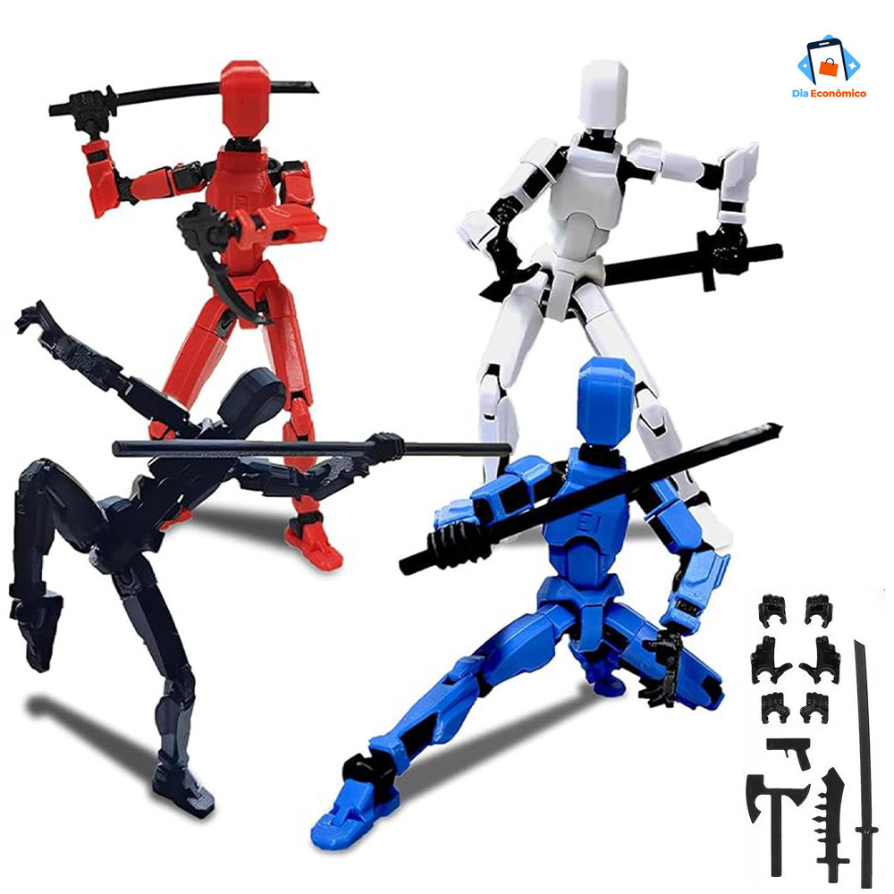 Kit Robot Montável DIY Impresso em 3D, Boneco Articulado Completo, Brinquedo Anti-Stress e Presente Criativo Especial Kit Robot Montável DIY Impresso em 3D, Boneco Articulado Completo, Brinquedo Anti-Stress e Presente Criativo Especial