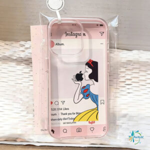 Capa de celular transparente 2 em 1 para iPhone 17 Pro Max 13 11 16 15 12 14 Plus Air Branca de Neve Capinha Caso - Oferta na Shopee