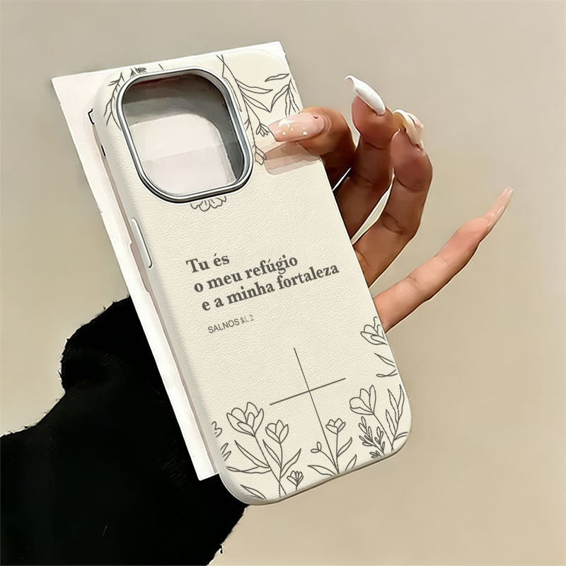 Salmos 91:2 “Tu és o meu refúgio” Capa Capinha Para iPhone 14 16 15 Plus 13 12 11 17 Air Pro Max Toque Premium de Couro Salmos 91:2 “Tu és o meu refúgio” Capa Capinha Para iPhone 14 16 15 Plus 13 12 11 17 Air Pro Max Toque Premium de Couro