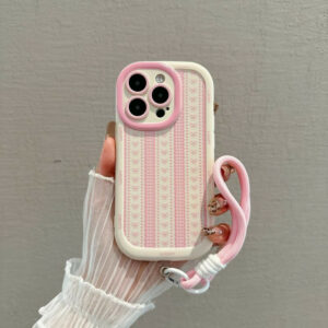 Capa para iPhone 13 12 11 14 15 16 17 pro max Laço rosa Silicone Anti-choque Frete Grátis