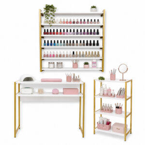 Kit Manicure Profissional Completo Mesa + Estante + Expositor - Oferta na Shopee