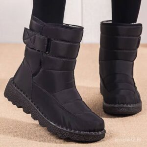 Botas de Neve Femininas de Inverno Cano Alto Impermeáveis de Couro Casual Leves e Quentes MTYK - Oferta na Shopee