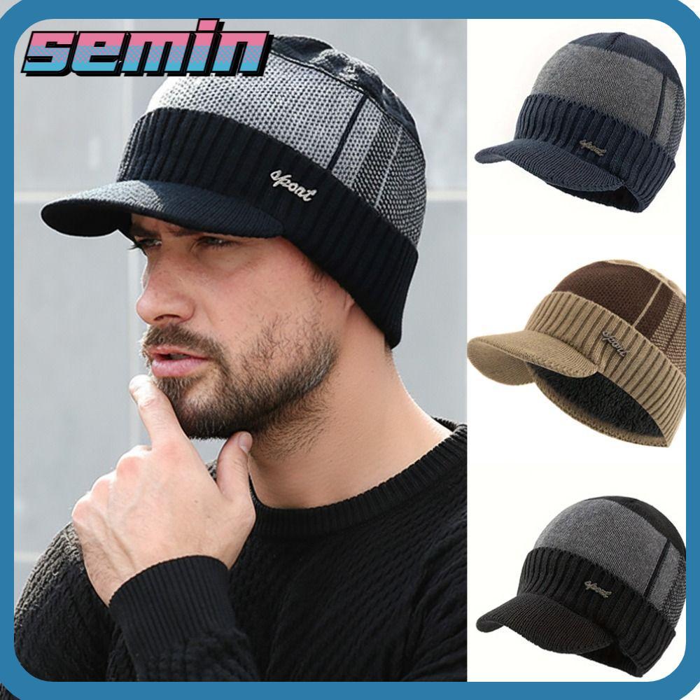 Chapéu Quente De Inverno SEMIN , Gorro De Pelúcia De Malha , Com Aba À Prova De Vento E Frio Boné De Proteção De Ouvido Chapéu Quente De Inverno SEMIN