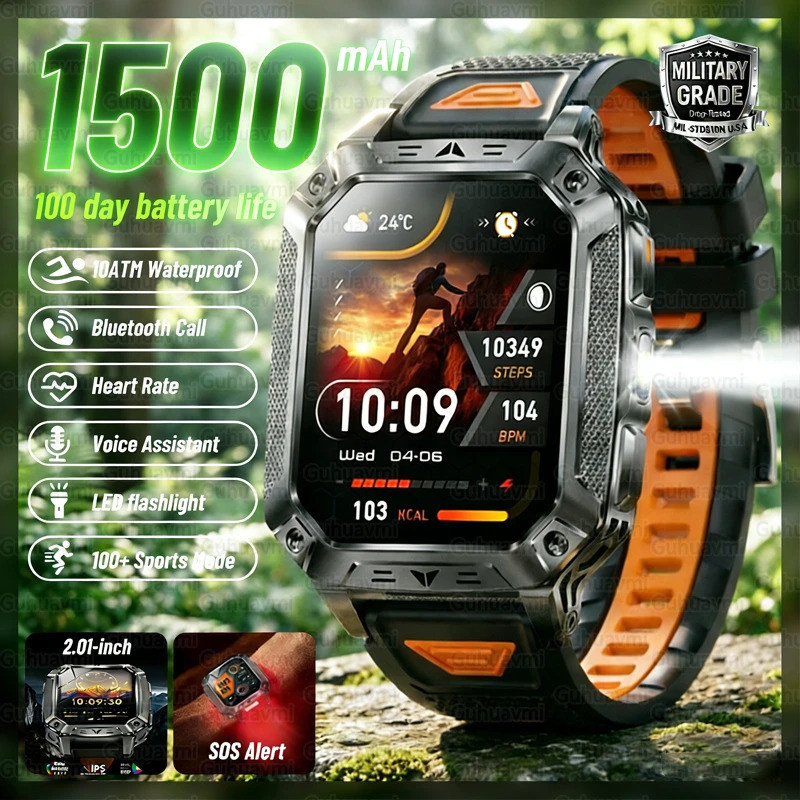 1400mAh Smartwatch Relógio Inteligente 100 Dias Vida Útil Da Bateria 3ATM À Prova D'água Bluetooth Chamada SOS Alerta La 1400mAh Smartwatch Relógio Inteligente 100 Dias Vida Útil Da Bateria 3ATM À Prova D'água Bluetooth Chamada SOS Alerta La - Oferta na Shopee