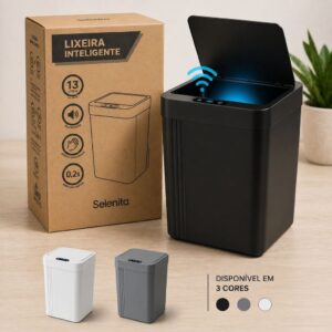 Lixeira Inteligente Automatica 13 L Com Sensor Abre Sozinha Banheiro Quarto Cozinha - Oferta na Shopee