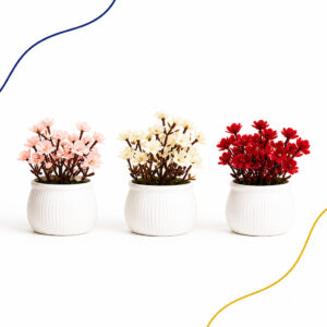Kit 3 mini Vasinhos Plantinhas Artificiais Para Decoração - Oferta na Shopee