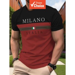 Camiseta masculina de verão 2026 estilo europeu e americano