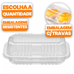 Embalagem Doces Brigadeiro Tortas e Bolos 350 ml Plástica Retangular BP10 Alta 10 a 100un - Oferta na Shopee