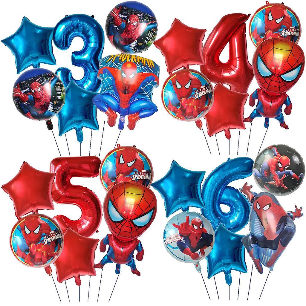 Balão Homem Aranha + Número Vermelho 6un Balões Metalizados Decoração Festa Aniversário Herois Marvels Vingadores Balão Homem Aranha + Número Vermelho 6un Balões Metalizados Decoração Festa Aniversário Herois Marvels Vingadores