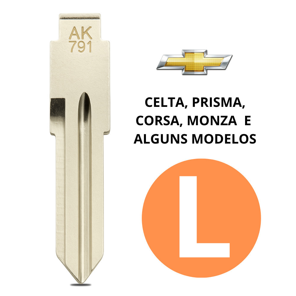 Lâmina de Chave Modelo L para Celta Prisma Corsa Monza Lâmina de Chave Modelo L para Celta Prisma Corsa Monza - Oferta na Shopee