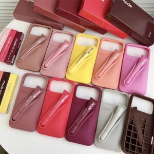 Hailey Rhode Com Batom Esmalte Labial Capa De Telefone Para iPhone 17 11 12 13 14 15 16 Pro Max Plus Air Fashion Lip Bal - Oferta na Shopee