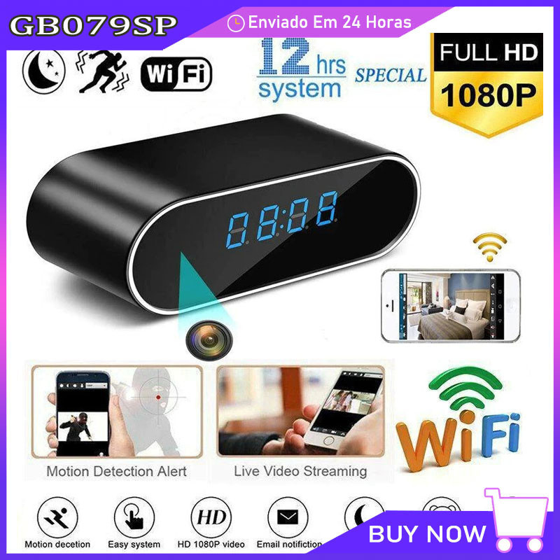 Relógio De Mesa Espião Com Câmera Wi-fi E 1080P Oculta Relógio Sem Fio Relógio De Mesa Espião Com Câmera Wi-fi E 1080P Oculta Relógio Sem Fio