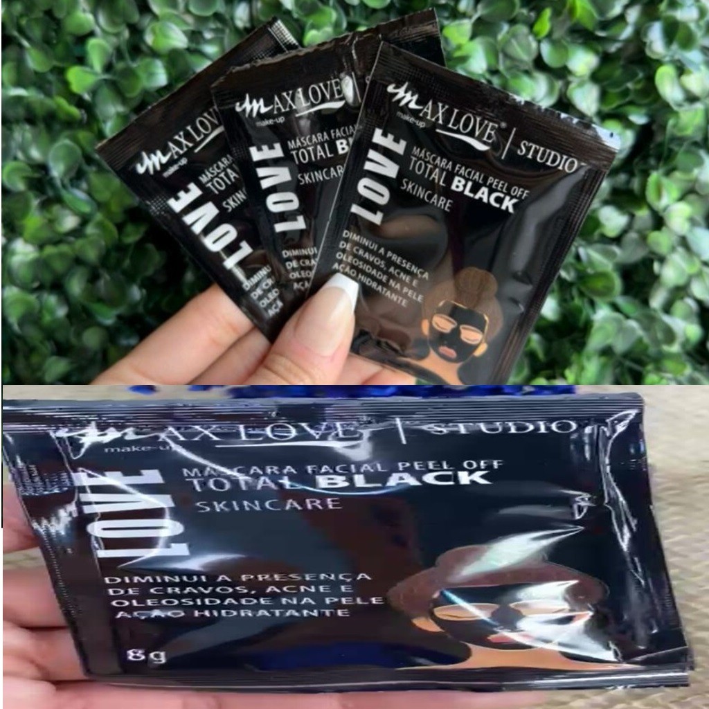 Kit 10 Máscara Facial Peel Off Total Black Max Love 8g - Controle de Oleosidade e Cravos Hidratação e Limpeza Profunda Kit 10 Máscara Facial Peel Off Total Black Max Love 8g - Controle de Oleosidade e Cravos Hidratação e Limpeza Profunda - Oferta na Shopee