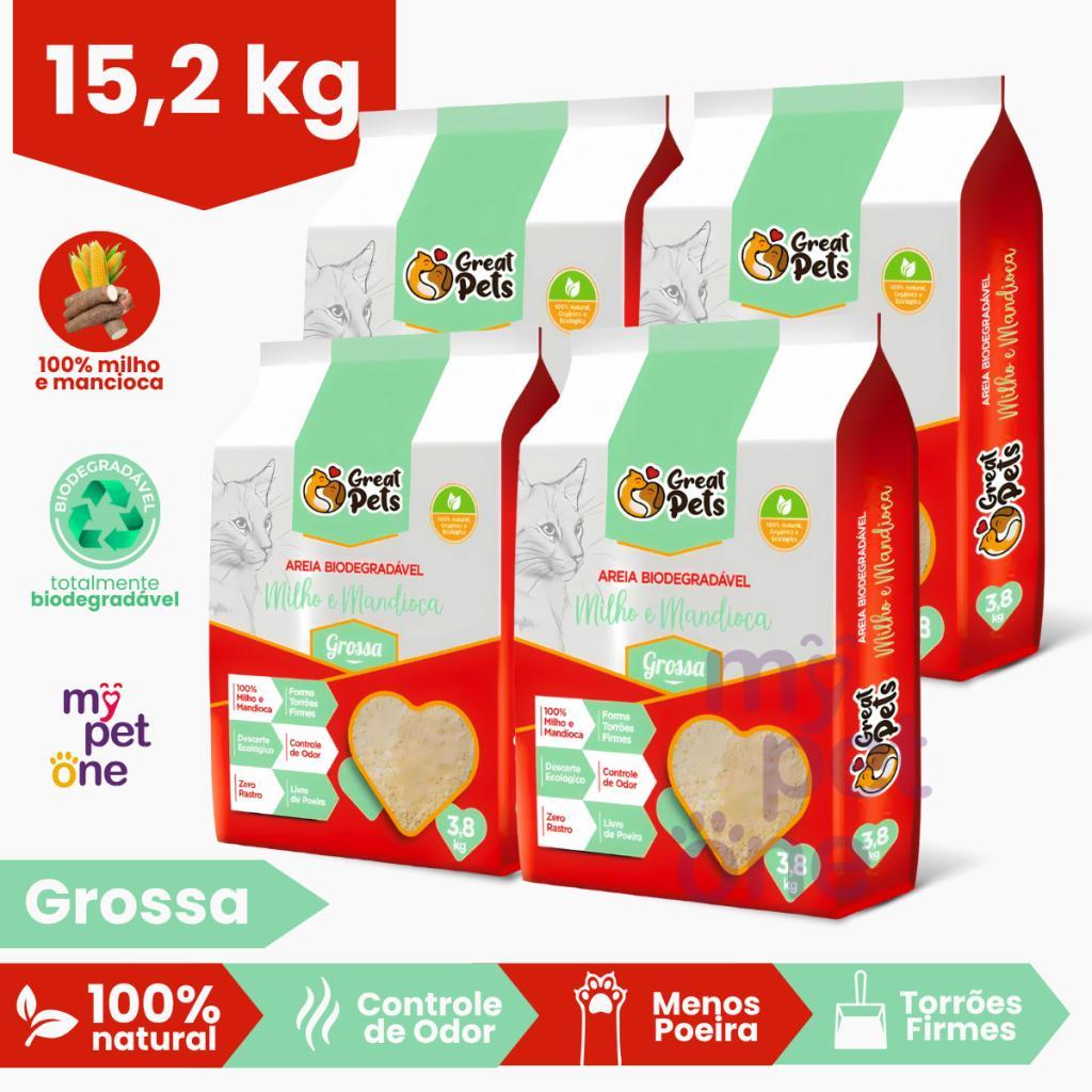 Areia Biodegradável Grossa 3,8Kg para Gatos – Great Pets Areia Biodegradável Grossa 3,8Kg para Gatos – Great Pets