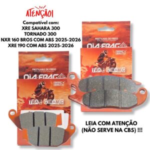Kit Pastilhas de Freio Nxr 160 Bros Abs 2025-2026 / Xre 190 2025-2026 Cerâmica Sinterizada Diafrag - Oferta na Shopee