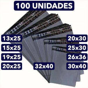 100 Envelopes Preto Segurança Impermeável 13x25 20x25 - CUSTO BENEFICIO - Oferta na Shopee