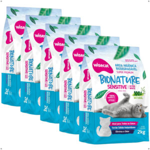 Kit 5 Areias Higiênicas Gato 2kg Natural Mandioca Ultra Fina Sem Odor Alta Absorção Torrão Instantâneo - Oferta na Shopee