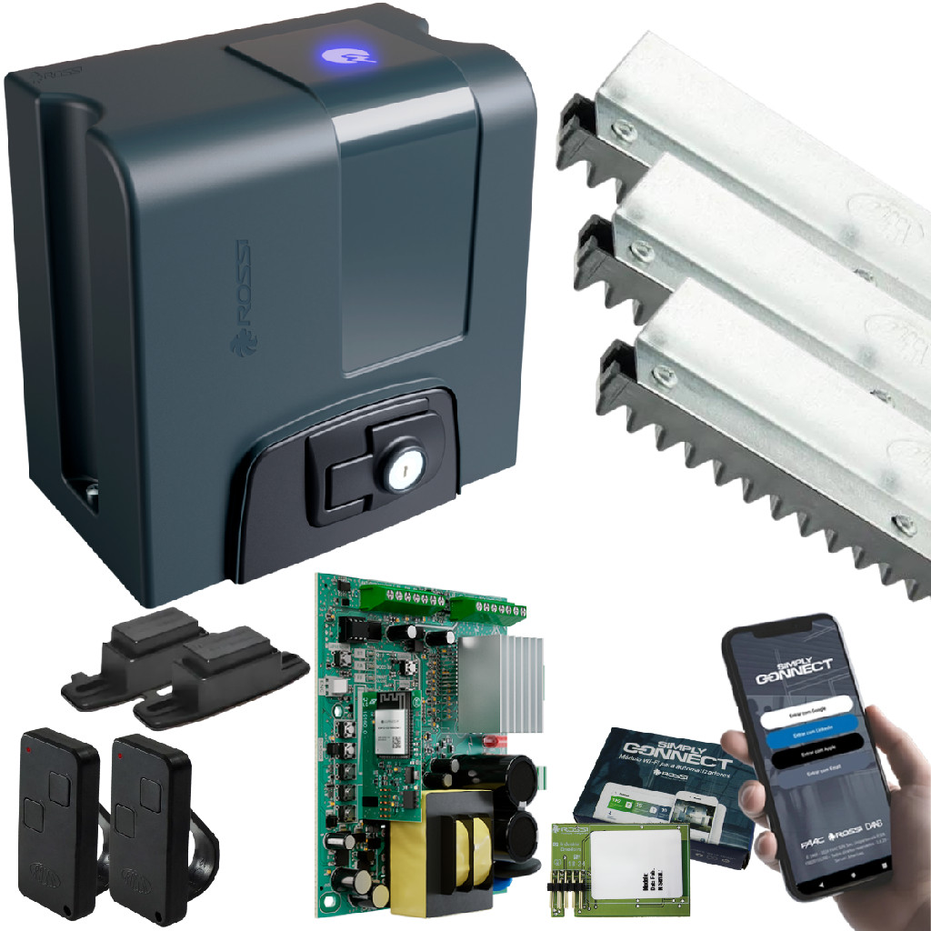 Kit Motor Nano Nitro Wifi 4m Cremalheira Deslizante 650kg App Celular Rossi Kit Motor Nano Nitro Wifi 4m Cremalheira Deslizante 650kg App Celular Rossi