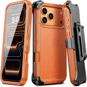 Capa De Armadura Robusta Para iPhone 13 14 15 16 Plus 17 Pro Max Air 17E 16E Com Suporte Coldre De Clipe De Cinto