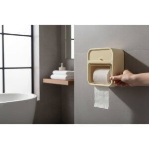 Caixa Porta Papel Higiênico Dispenser Organizador Banheiro Com Suporte Celular e Porta Detergente - Oferta na Shopee