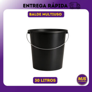 Balde Multiuso Com Alça 30 Litros Plastico Lavanderia Redondo Lava Roupas Construção Organização 30L - Oferta na Shopee