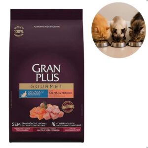 Ração Seca GranPlus Gourmet Salmão & Frango para Gatos Castrados 3kg - Oferta na Shopee